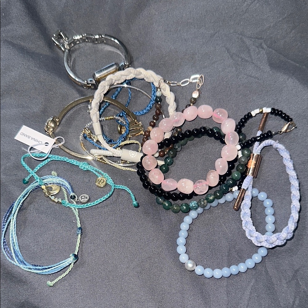Pura Vida Pink and Black Bracelet Set